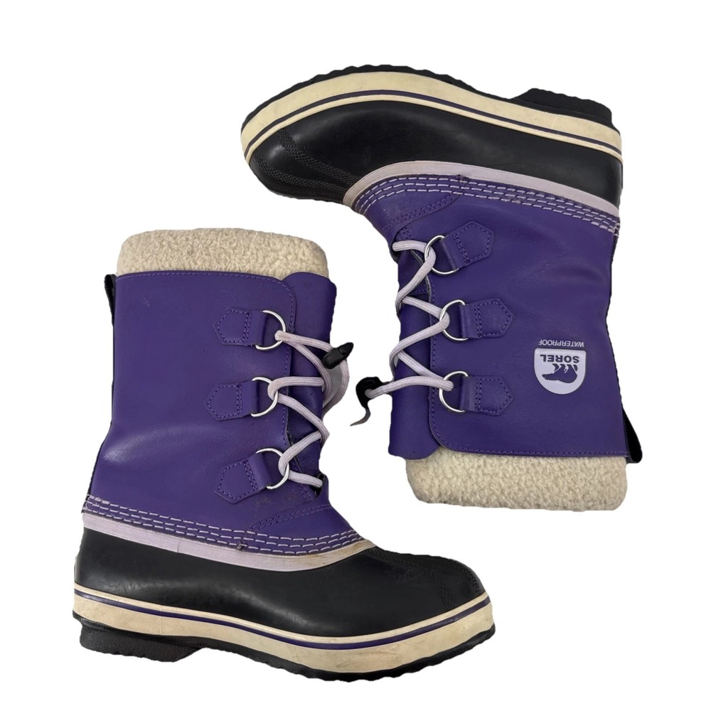 Sorel Yoot Pac Boots Girls Kids Youth 3 Purple Waterproof Insulated Snow Winter